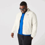 Lacoste jaqueta efeito patchwork homens b5l branco 88BL1249 - Image 10