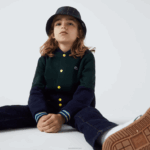 Lacoste jaqueta listrada de algodão orgânico Rapazes azul marinho verde 7qk 88BL3247