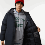 Lacoste jaqueta longa com inscrição de marca homens preto 031 88BL1294 - Image 2