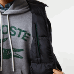 Lacoste jaqueta longa com inscrição de marca homens preto 031 88BL1294 - Image 4