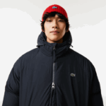 Lacoste jaqueta longa com inscrição de marca homens preto 031 88BL1294 - Image 6