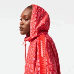 Lacoste jaqueta oversized com capuz mulheres laranja vermelho rosa zi1 88BL2438 - Image 2