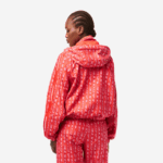 Lacoste jaqueta oversized com capuz mulheres laranja vermelho rosa zi1 88BL2438 - Image 3