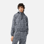 Lacoste jaqueta oversized com capuz mulheres preto azul branco zi8 88BL2437