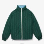 Lacoste jaqueta reversível repelente de água homens verde d1r 88BL1226