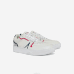 Lacoste l001 tênis de couro homens branco/marinho e vermelho 407 88BL1841 - Image 2