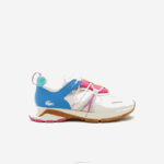 Lacoste l003 tênis eco têxtil homens branco e rosa b53 88BL1842