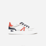 Lacoste l004 sapatilhas têxteis crianças cinza claro vermelho 15c 88BL3061
