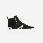 Lacoste l004 tênis mid canvas homens preto e branco 312 88BL1804