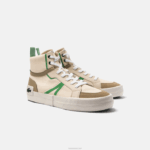 Lacoste l004 tênis mid textil homens lt tan/grn af6 88BL1753 - Image 2