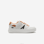 Lacoste l005 tênis de couro mulheres bronzeado branco 291 88BL2713