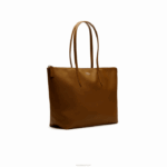 Lacoste l.12.12 conceito bolsa tote com zíper mulheres marrom dourado 397 88BL2768 - Image 2