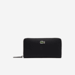 Lacoste l.12.12 concept petit pique carteira com 12 cartões zip mulheres preto 000 88BL2813