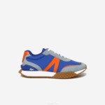 Lacoste l-spin deluxe couro de inverno e sapatos ao ar livre têxteis homens azul laranja ba1 88BL1780