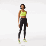 Lacoste leggings com listras de logotipo esportivo mulheres preto 8vm 88BL2402