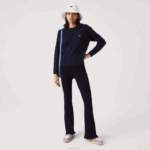 Lacoste leggings de malha canelada sem costura mulheres azul marinho 166 88BL2561