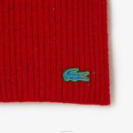Lacoste lenço de lã salpicado homens vermelho 7cq 88BL2303 - Image 3