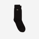 Lacoste meias de corte alto de mistura de algodão homens preto 031 88BL1659