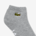 Lacoste meias de corte baixo de algodão elástico de marca esportiva homens lombo cinza branco mtg 88BL1677 - Image 2
