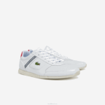 Lacoste Menerva Tênis esportivo com detalhes em couro e tecido homens branco e vermelho 286 88BL1704 - Image 2