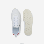 Lacoste Menerva Tênis esportivo com detalhes em couro e tecido homens branco e vermelho 286 88BL1704 - Image 4