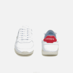 Lacoste Menerva Tênis esportivo com detalhes em couro e tecido homens branco e vermelho 286 88BL1704 - Image 5