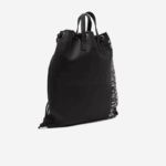 Lacoste mochila plana coordenada geográfica contrastante mulheres preto branco 279 88BL2105 - Image 5