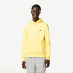 Lacoste moletom com capuz de algodão orgânico homens amarelo 107 88BL310