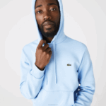 Lacoste moletom com capuz de algodão orgânico homens hbp azul 88BL267 - Image 2