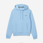 Lacoste moletom com capuz de algodão orgânico homens hbp azul 88BL267 - Image 4
