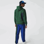 Lacoste moletom com capuz de algodão orgânico sport x theo curin homens verde azul marinho nl7 88BL1123 - Image 5