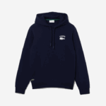 Lacoste moletom com capuz sólido de ajuste clássico homens azul marinho 166 88BL359 - Image 4