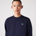 Lacoste moletom com painéis de malha esportiva homens azul marinho 423 88BL1064