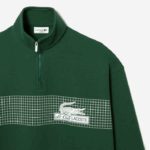 Lacoste moletom de algodão orgânico solto com gola e zíper homens verde 132 88BL284 - Image 5