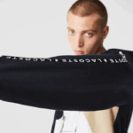 Lacoste moletom de lã com capuz e letras colorblock homens azul marinho branco bege e8t 88BL997 - Image 2