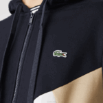 Lacoste moletom de lã com capuz e letras colorblock homens azul marinho branco bege e8t 88BL997 - Image 6