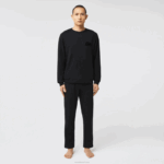 Lacoste moletom de lã de algodão homens preto c31 88BL1387 - Image 2