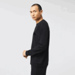 Lacoste moletom de lã de algodão homens preto c31 88BL1387 - Image 6