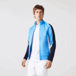 Lacoste moletom de tênis esporte clássico com zíper homens azul marinho branco 5x7 88BL976