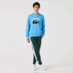 Lacoste moletom decote careca com estampa de crocodilo homens azul 4x 88BL1031