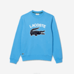 Lacoste moletom decote careca com estampa de crocodilo homens azul 4x 88BL1031 - Image 4