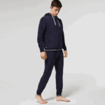 Lacoste moletom felpudo com zíper homens azul marinho 166 88BL1276