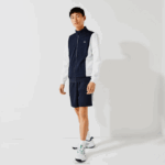 Lacoste moletom piquê esportivo com zíper homens branco azul marinho r20 88BL1205