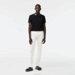 Lacoste novas calças clássicas de algodão elástico de ajuste fino homens branco 70v 88BL1550