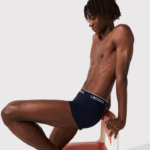 Lacoste pack de 3 cuecas boxer casuais azul marinho com cós em contraste homens verde vermelho azul marinho hy0 88BL1455 - Image 2