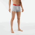 Lacoste Pacote de 3 baús estampados de algodão elástico homens laranja cinza chine branco tti 88BL503 - Image 2