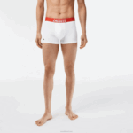 Lacoste Pacote de 3 baús estampados de algodão elástico homens laranja cinza chine branco tti 88BL503 - Image 4