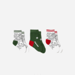 Lacoste pacote de três meias com estampa de crocodilo crianças branco verde azul marinho fwy 88BL2979