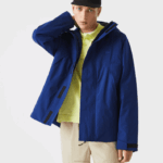 Lacoste parka acolchoada resistente à água homens bdm azul 88BL1308