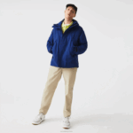 Lacoste parka acolchoada resistente à água homens bdm azul 88BL1308 - Image 6